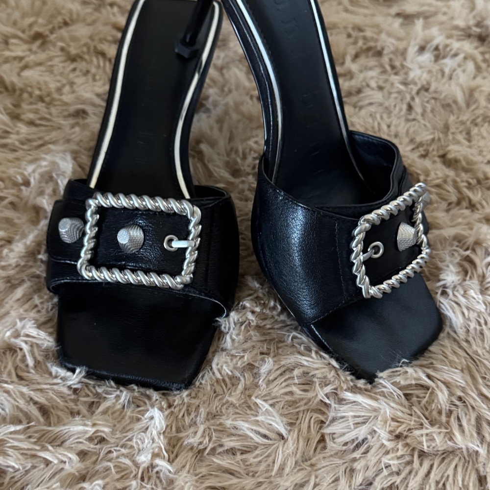 Gianni Bini Black Heels with Silver Accents - Picture 5 of 6